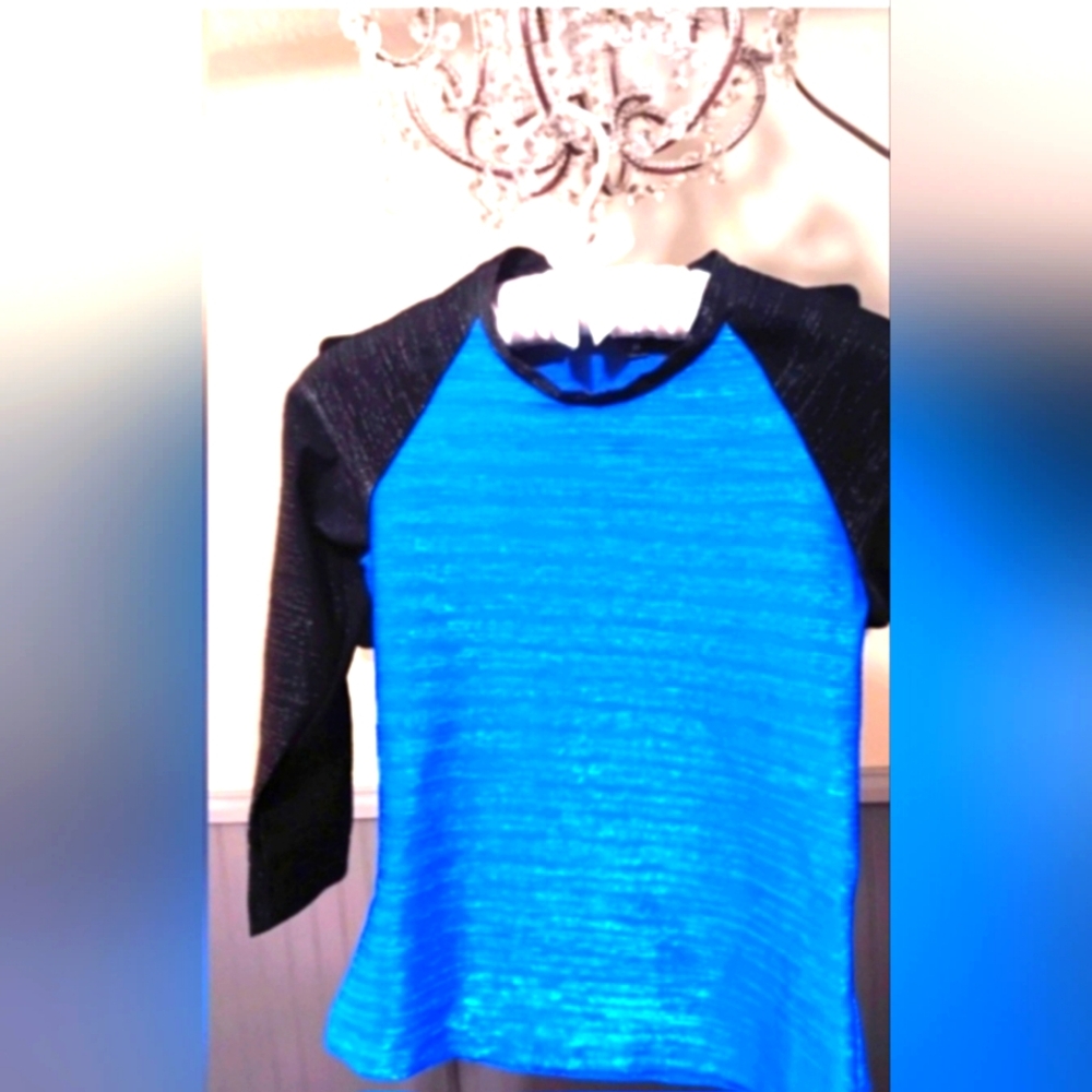 Vintage (1999) Electric Blue and Metallic Black Shirt